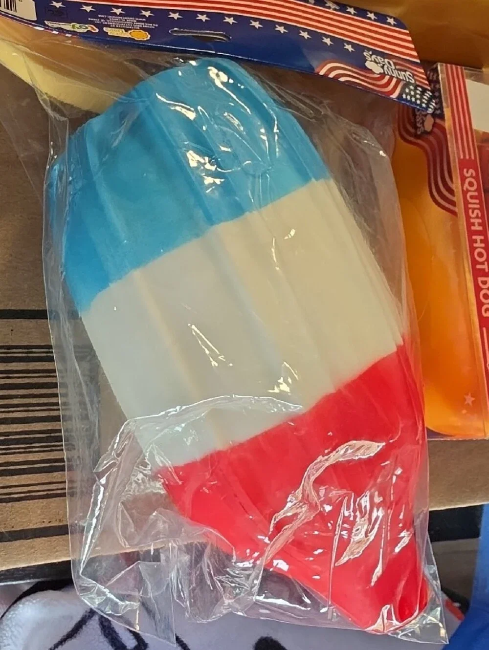 Red, White & Blue Squish Popsicle and Hot Dog Toy Set